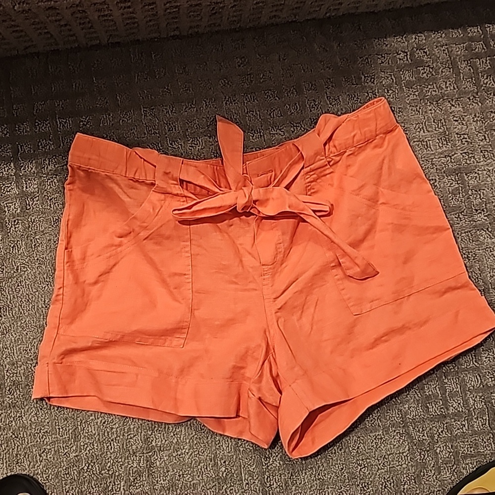 Pink linen shorts